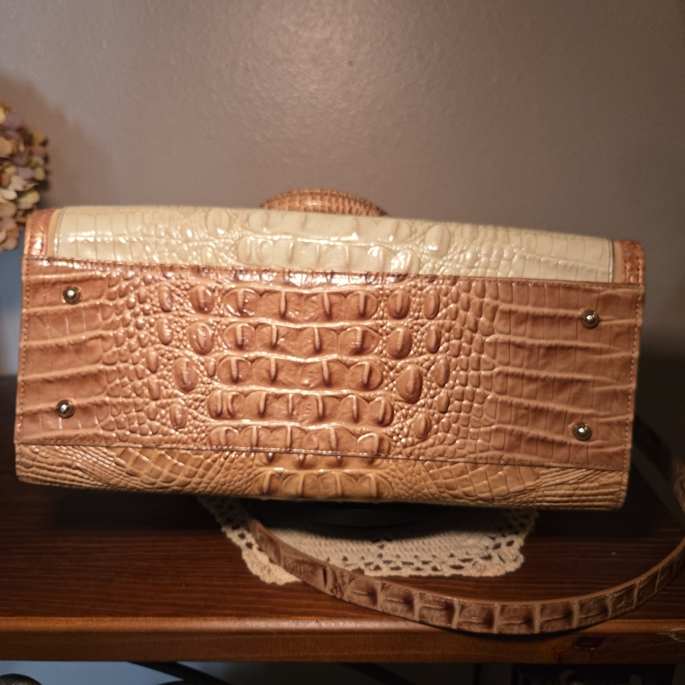 Brahmin Priscilla, Large, Tri-Colored Croc-Embossed Satchel - Picture 6 of 8